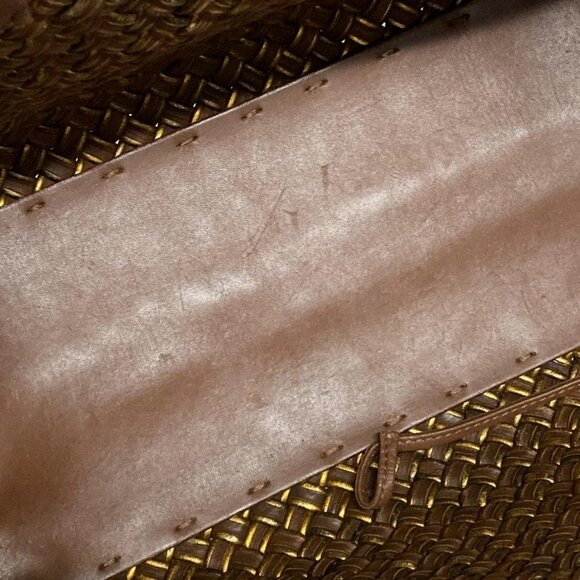 Auth BOTTEGA VENETA Cabas PM 141498 Dark Brown Gold Leather 0**/2** Tote Bag - Picture 16 of 16